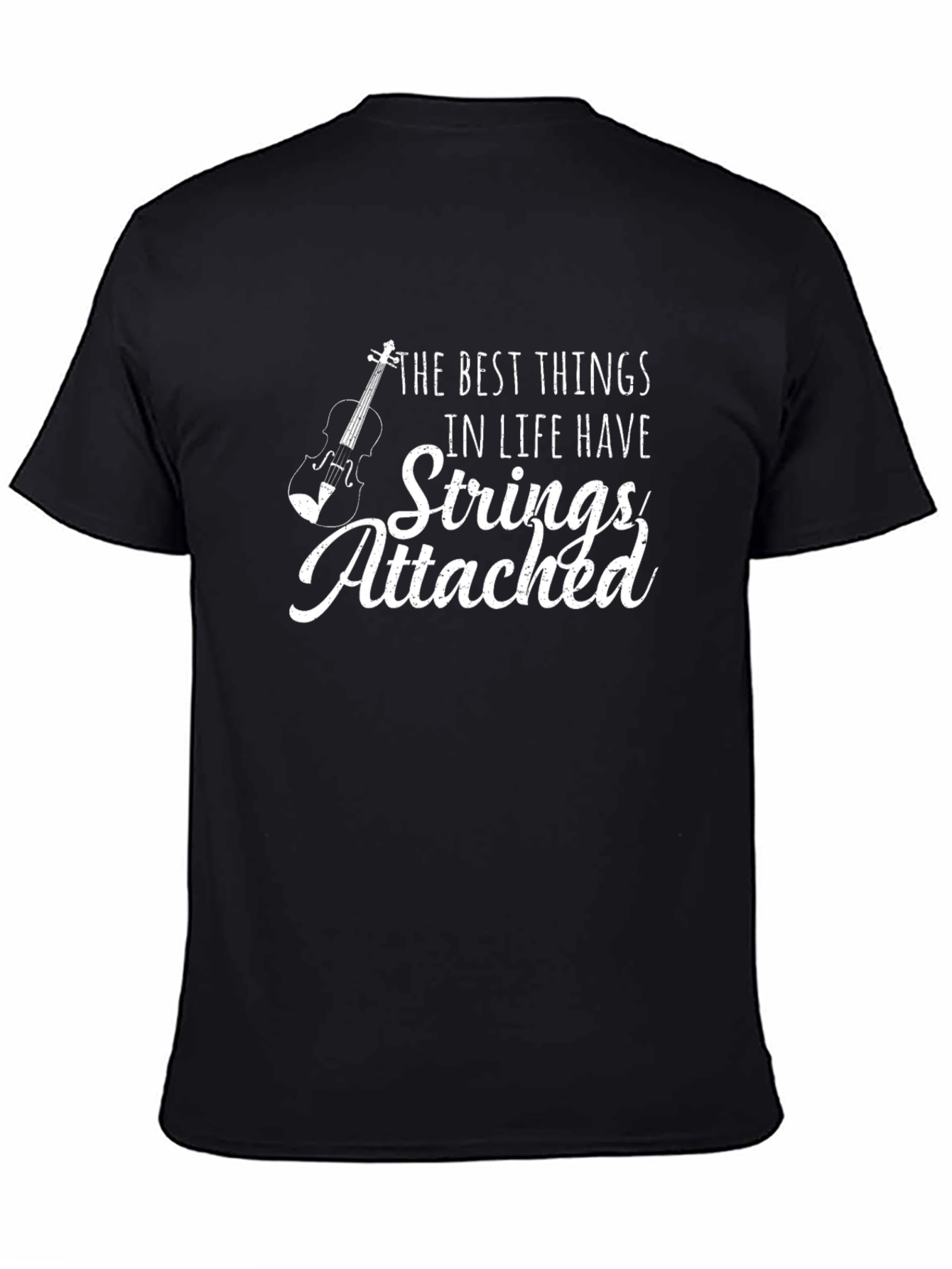 Strings Attached Black T-Shirt
