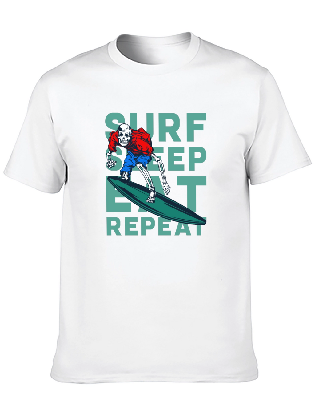 Surf Sleep Eat Repeat Black Graphic T-Shirt