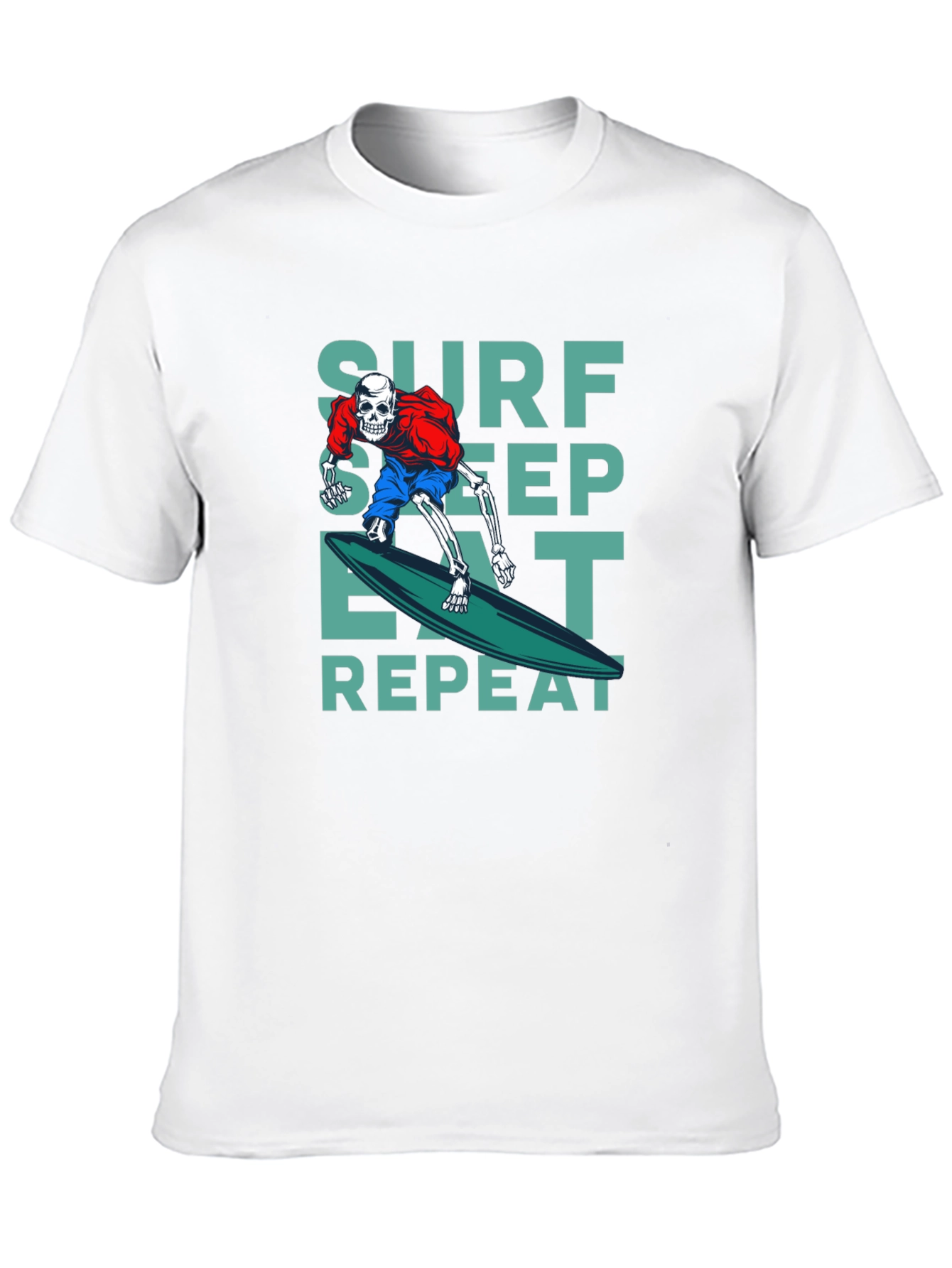 Surf Sleep Eat Repeat Black Graphic T-Shirt