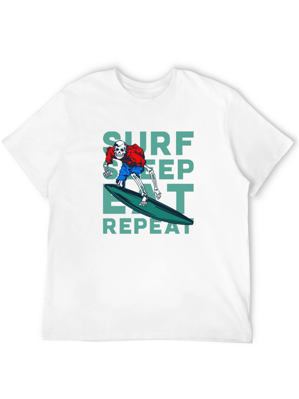 Surf Sleep Eat Repeat Black Graphic T-Shirt