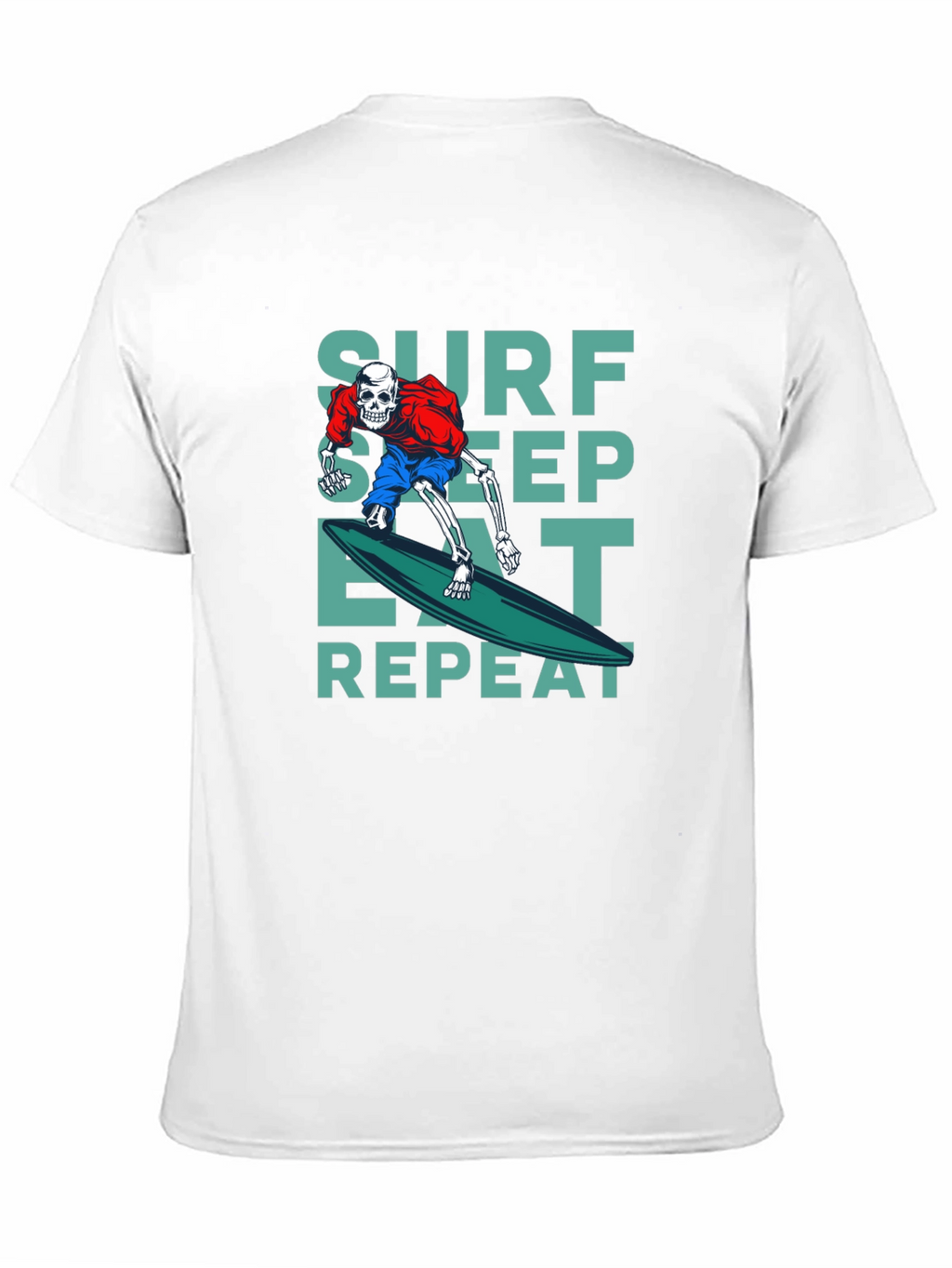 Surf Sleep Eat Repeat Black Graphic T-Shirt