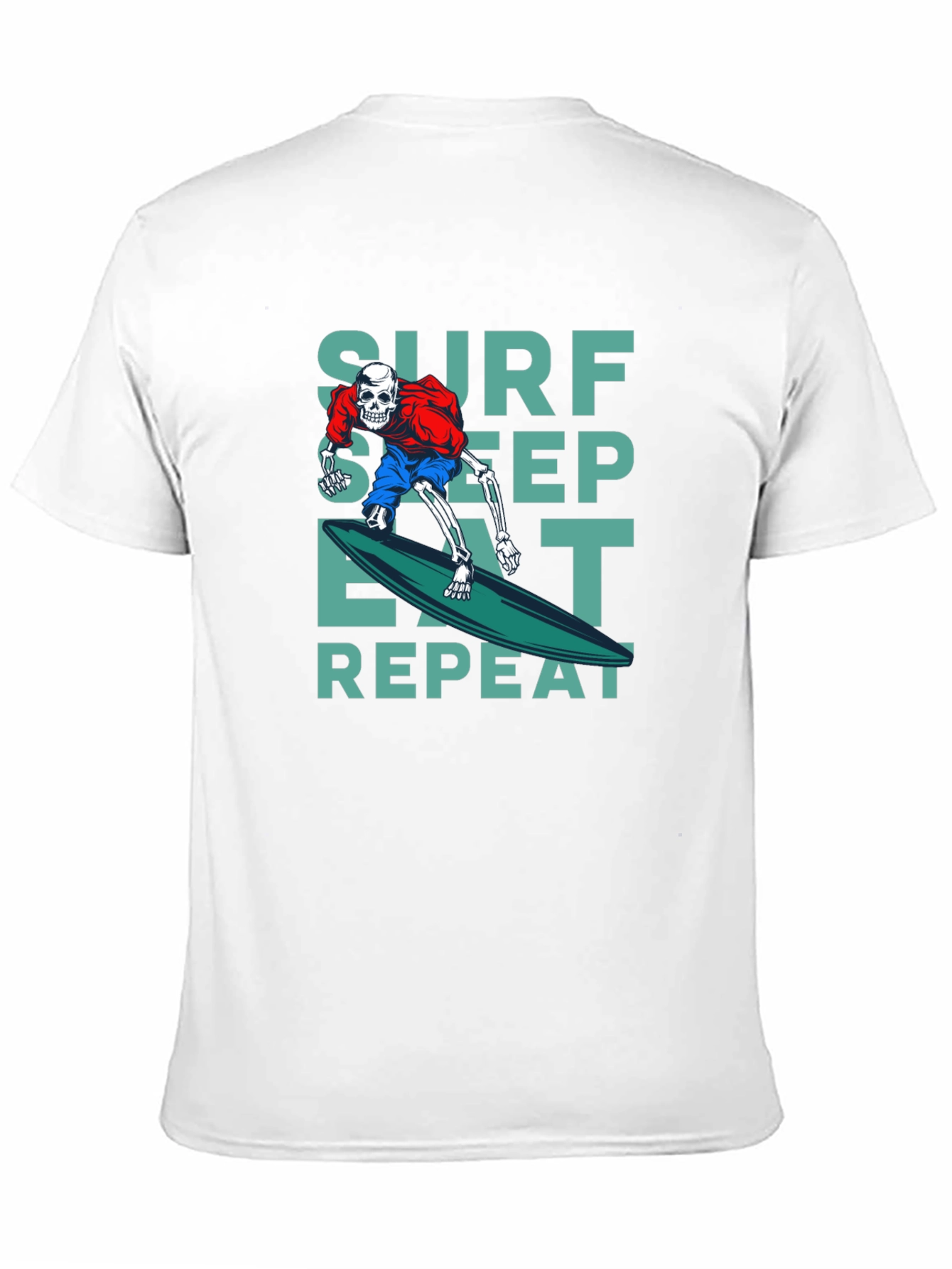 Surf Sleep Eat Repeat Black Graphic T-Shirt