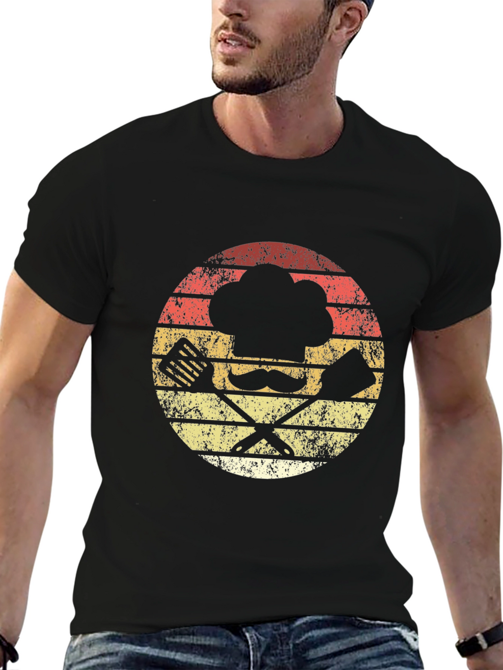 Retro Chef Hat & Tools Graphic T-Shirt
