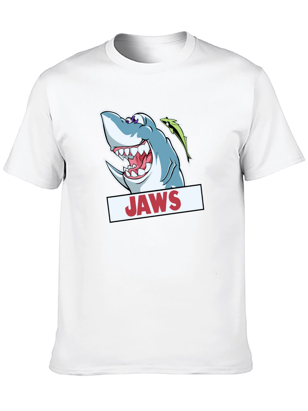 Jaws Cartoon Shark Black T-Shirt