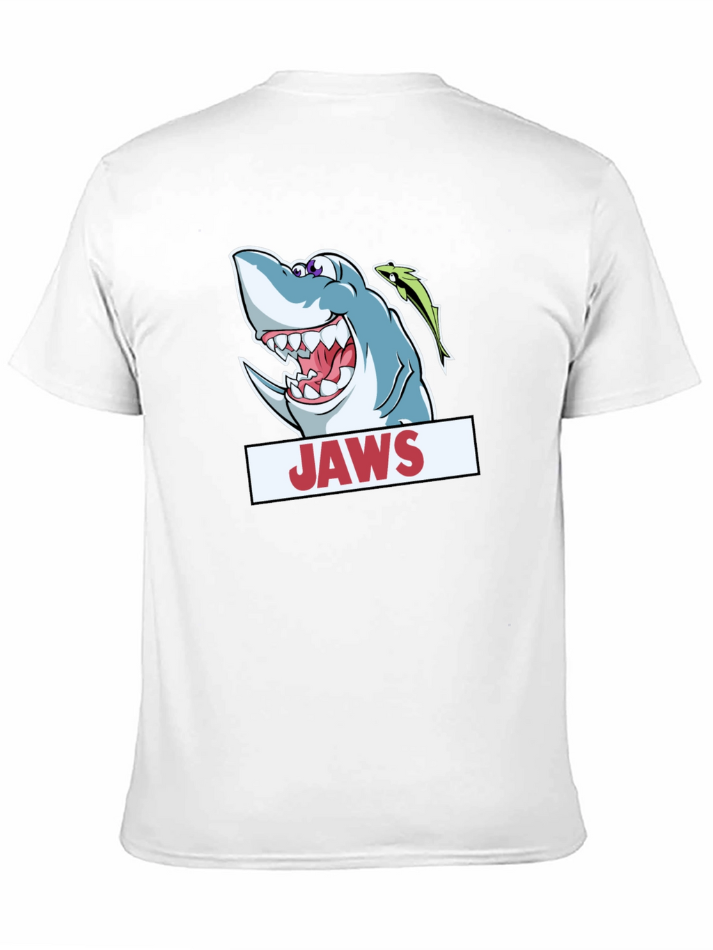 Jaws Cartoon Shark Black T-Shirt