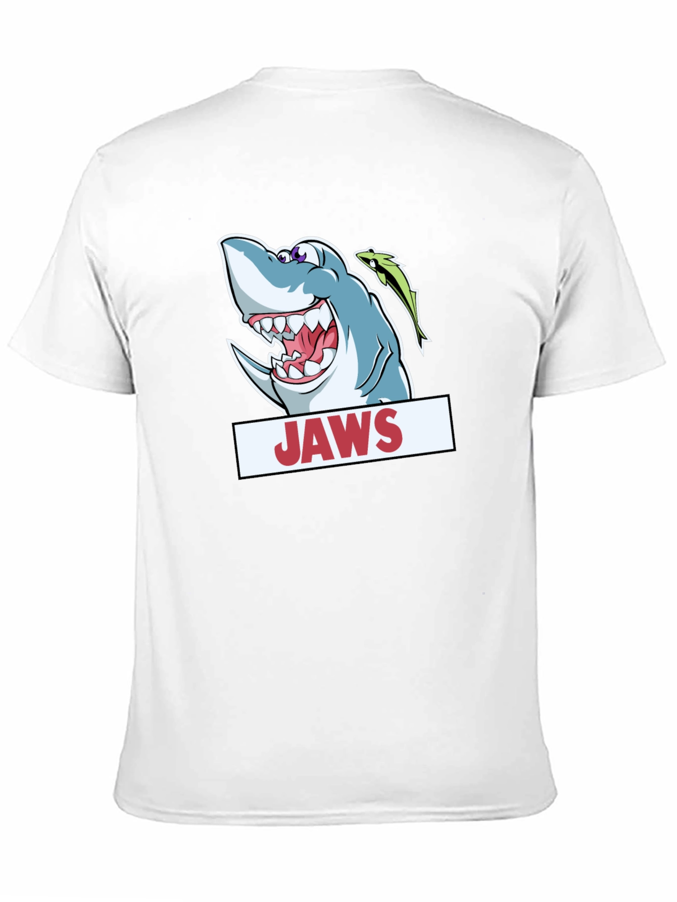 Jaws Cartoon Shark Black T-Shirt