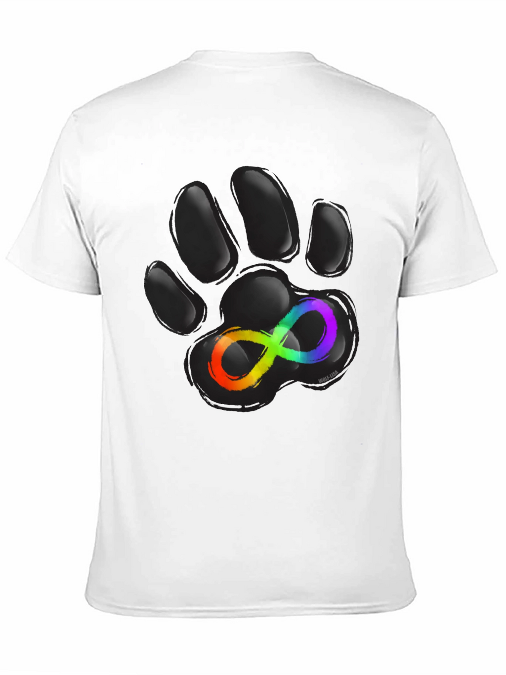 Autism Awareness Paw Print T-Shirt - Black