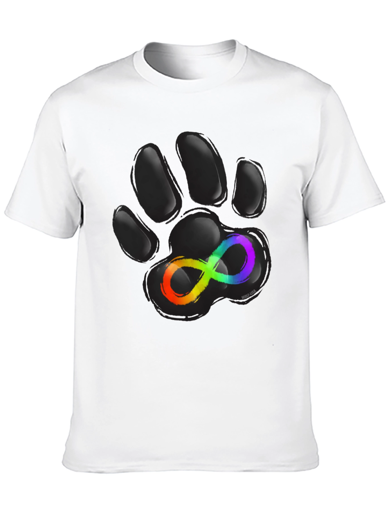 Autism Awareness Paw Print T-Shirt - Black
