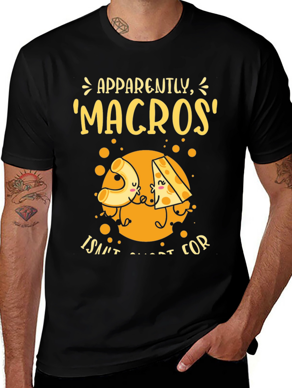 Funny Macros Pasta and Cheese Graphic T-Shirt
