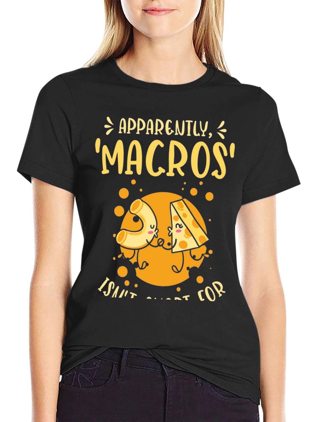 Funny Macros Pasta and Cheese Graphic T-Shirt