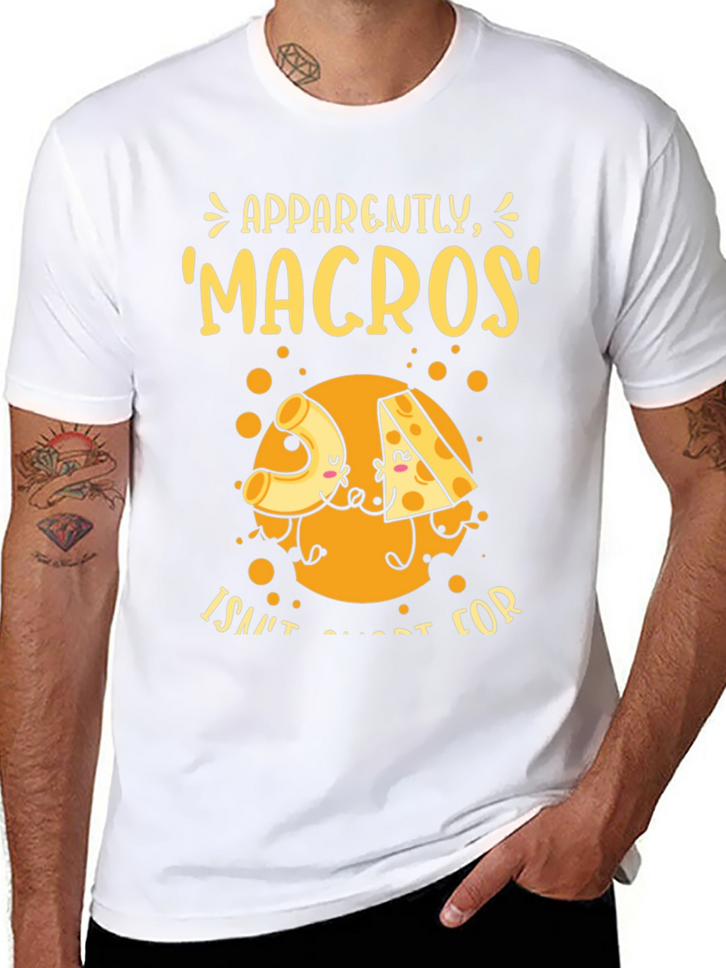 Funny Macros Pasta and Cheese Graphic T-Shirt