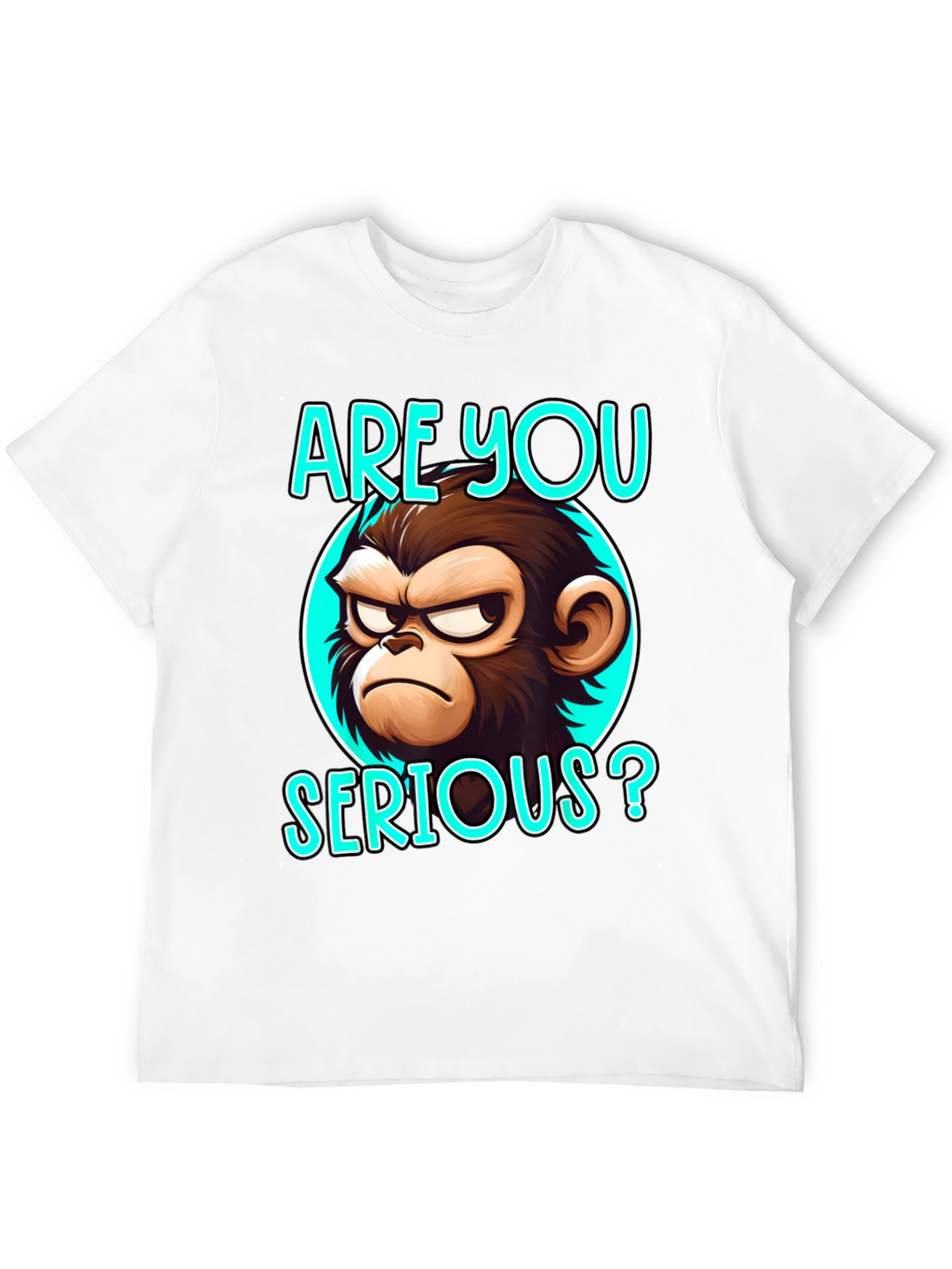 Funny Monkey Graphic T-Shirt - Are You Serious?