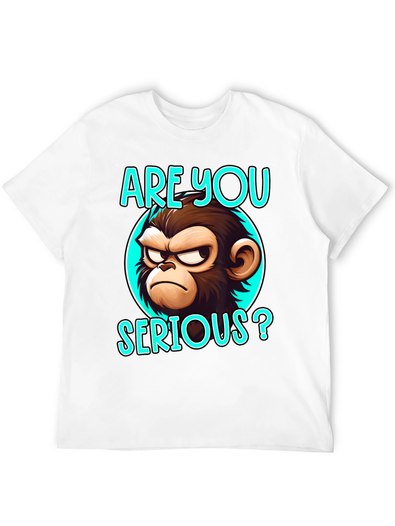 Funny Monkey Graphic T-Shirt - Are You Serious?