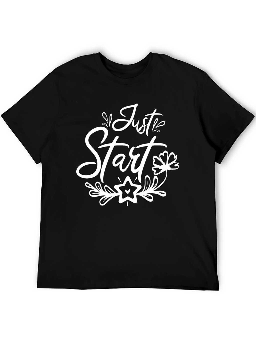Just Start Graphic Tee - Motivational Black T-Shirt