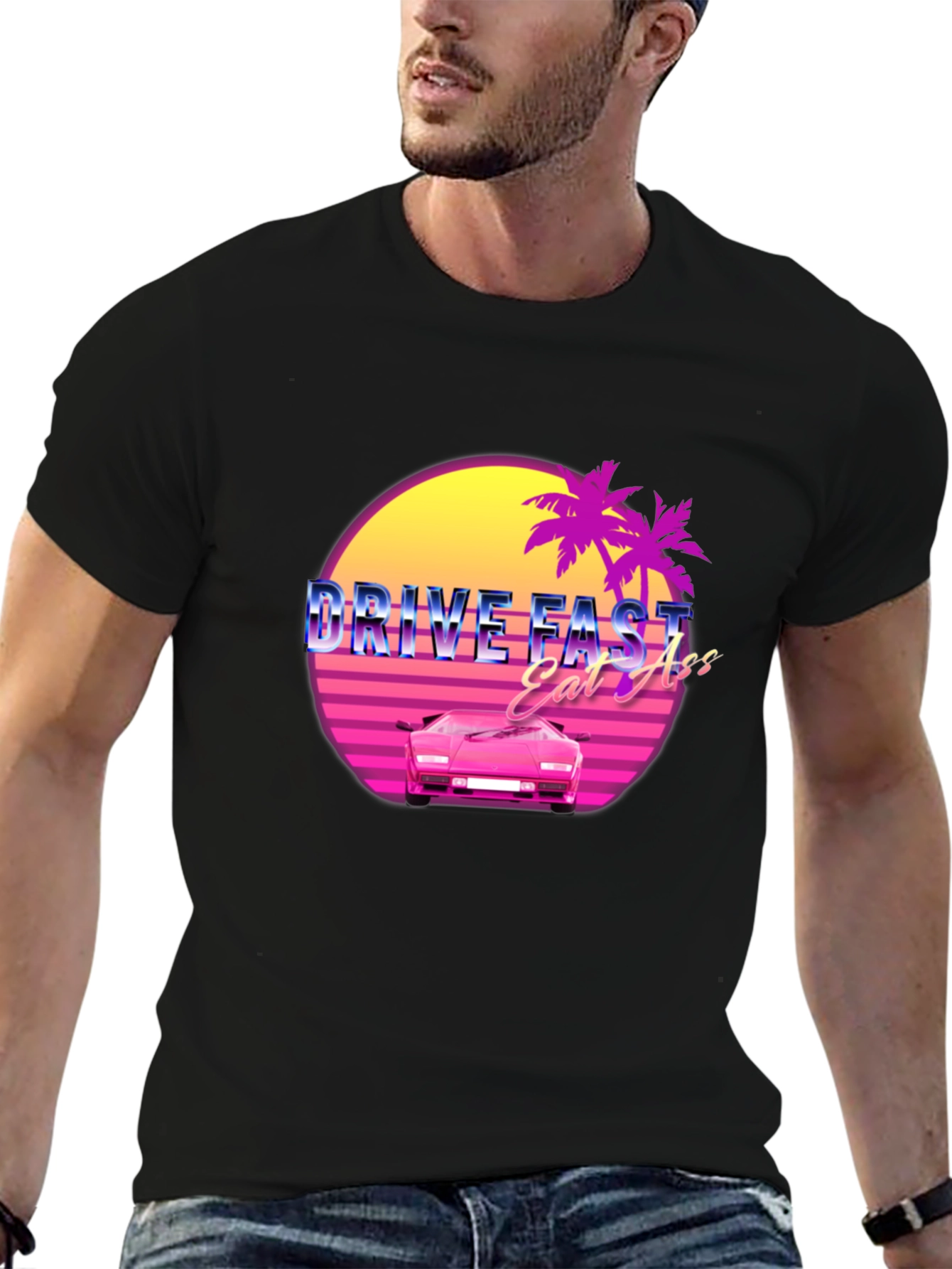 Drive Fast Eat Ass Retro Graphic T-Shirt
