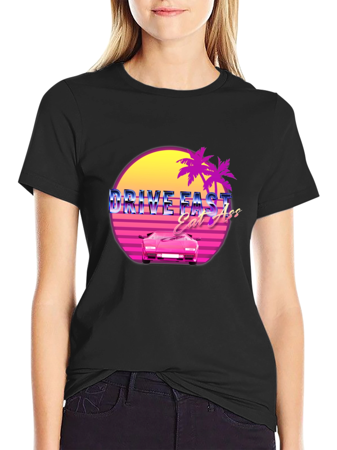 Drive Fast Eat Ass Retro Graphic T-Shirt