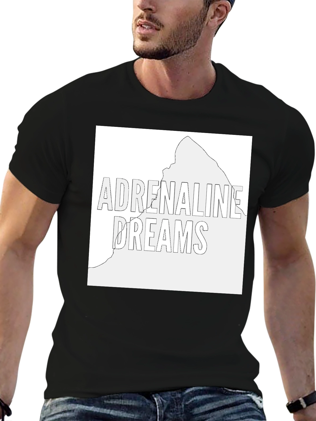 Adrenaline Dreams Graphic Tee - Black Cotton T-Shirt