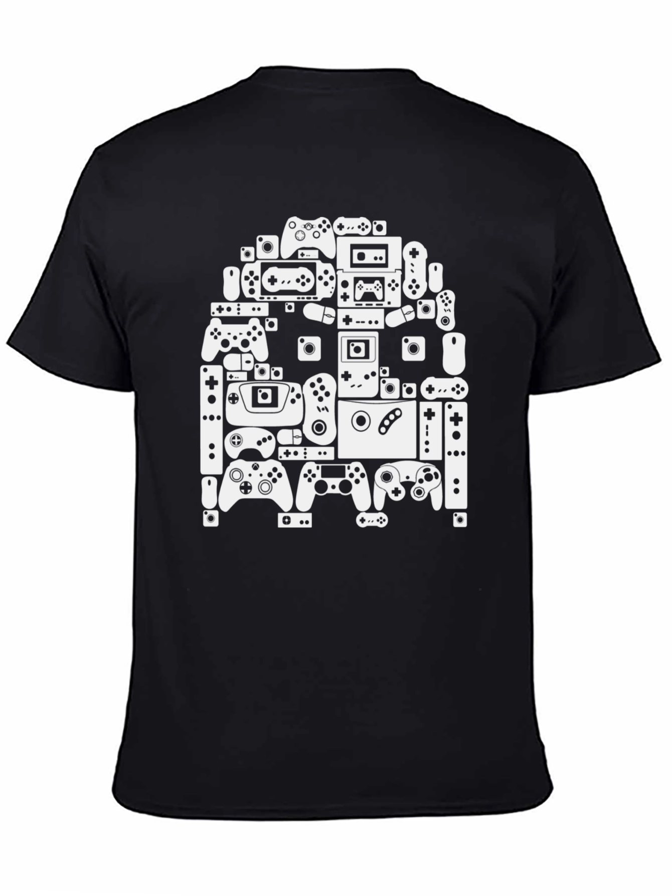 Video Game Controller Collage Black T-Shirt