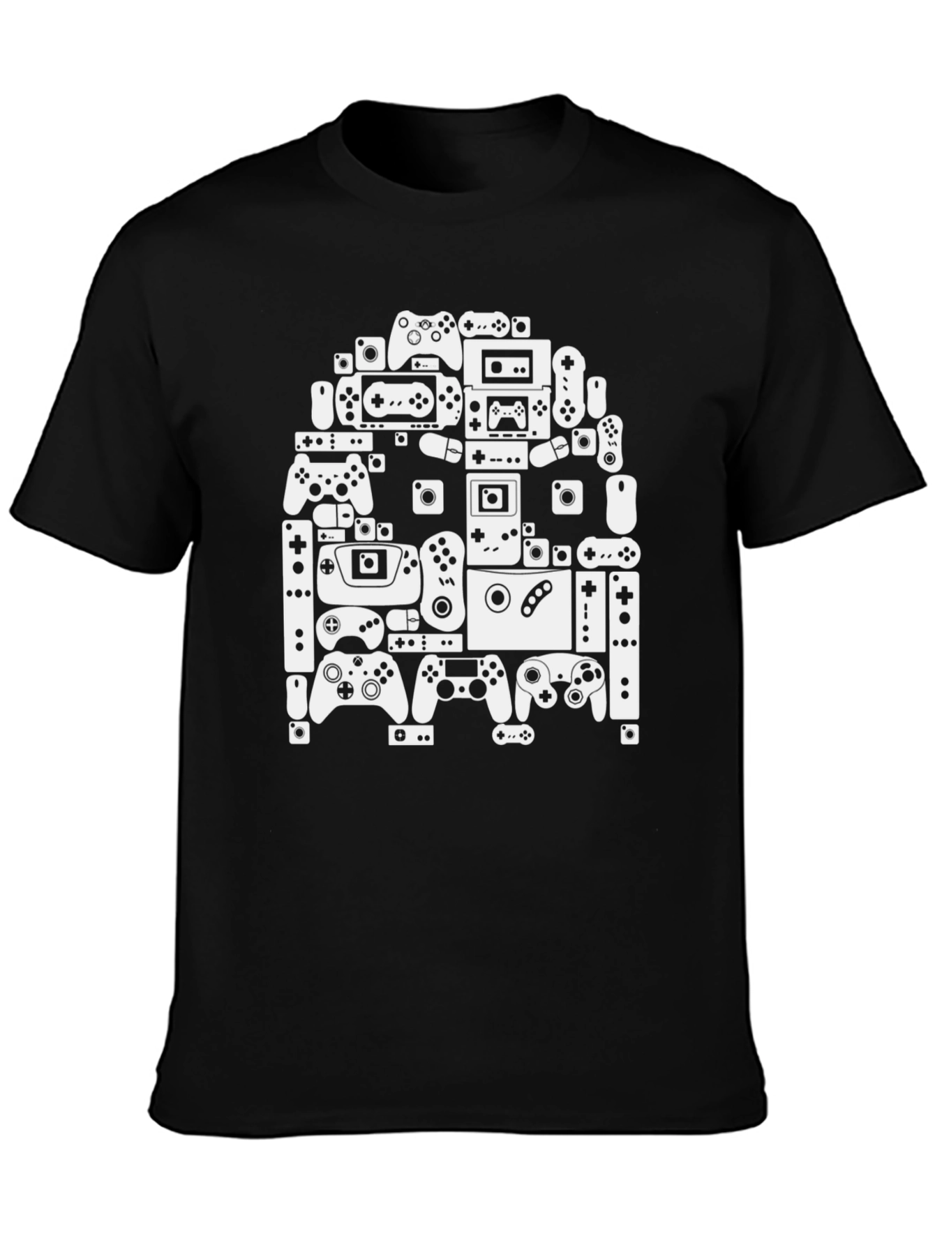 Video Game Controller Collage Black T-Shirt