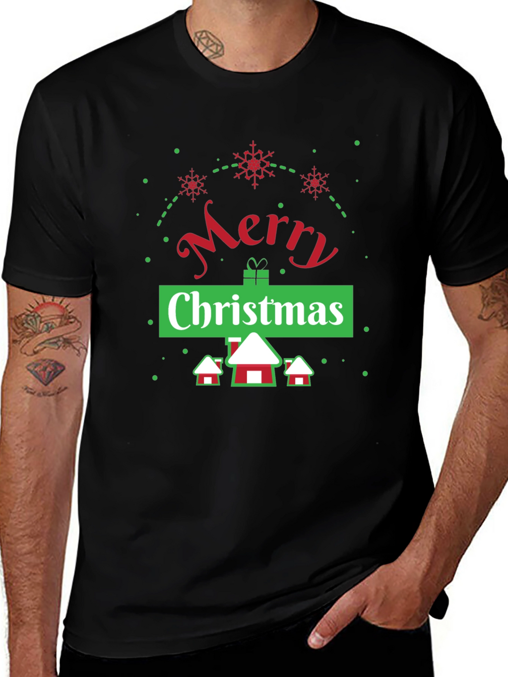 Merry Christmas Graphic Tee - Holiday Cheer
