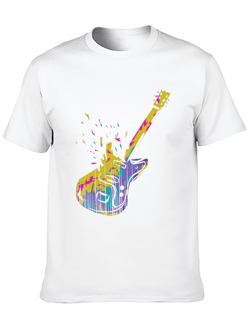 Abstract Electric Guitar Graphic Tee - Black
