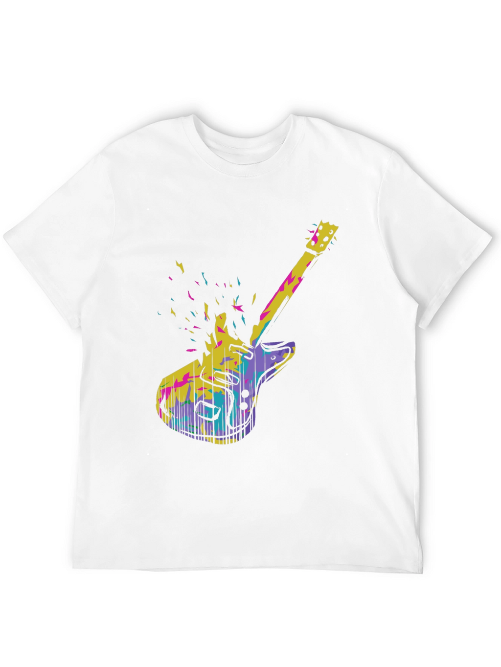 Abstract Electric Guitar Graphic Tee - Black
