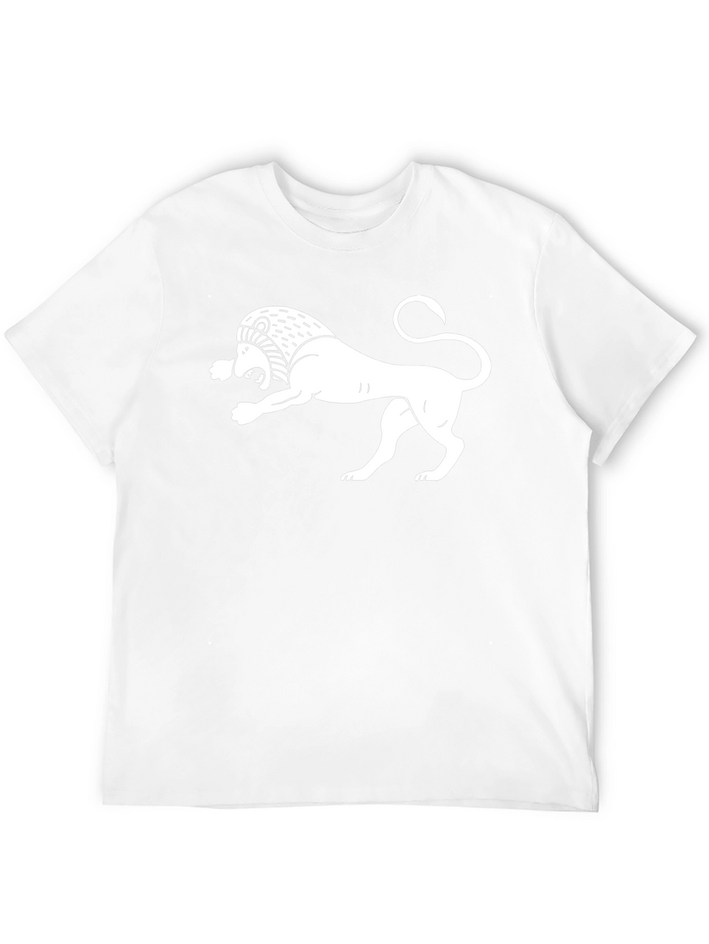 Black T-Shirt with White Armenian Lion Design