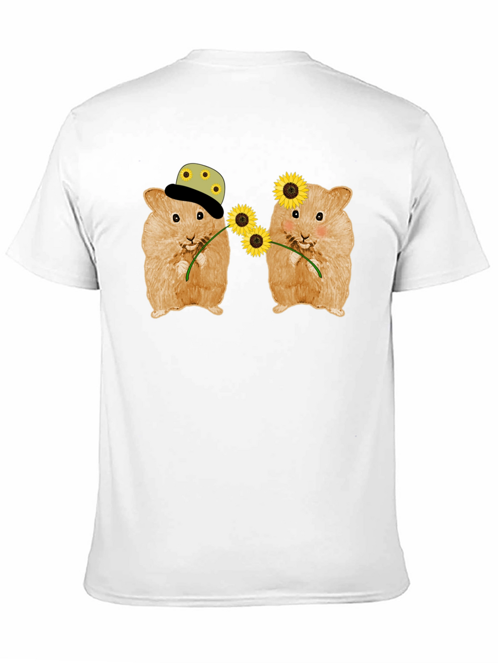 Hamster Sunflower Graphic T-Shirt - Cute Animal Tee