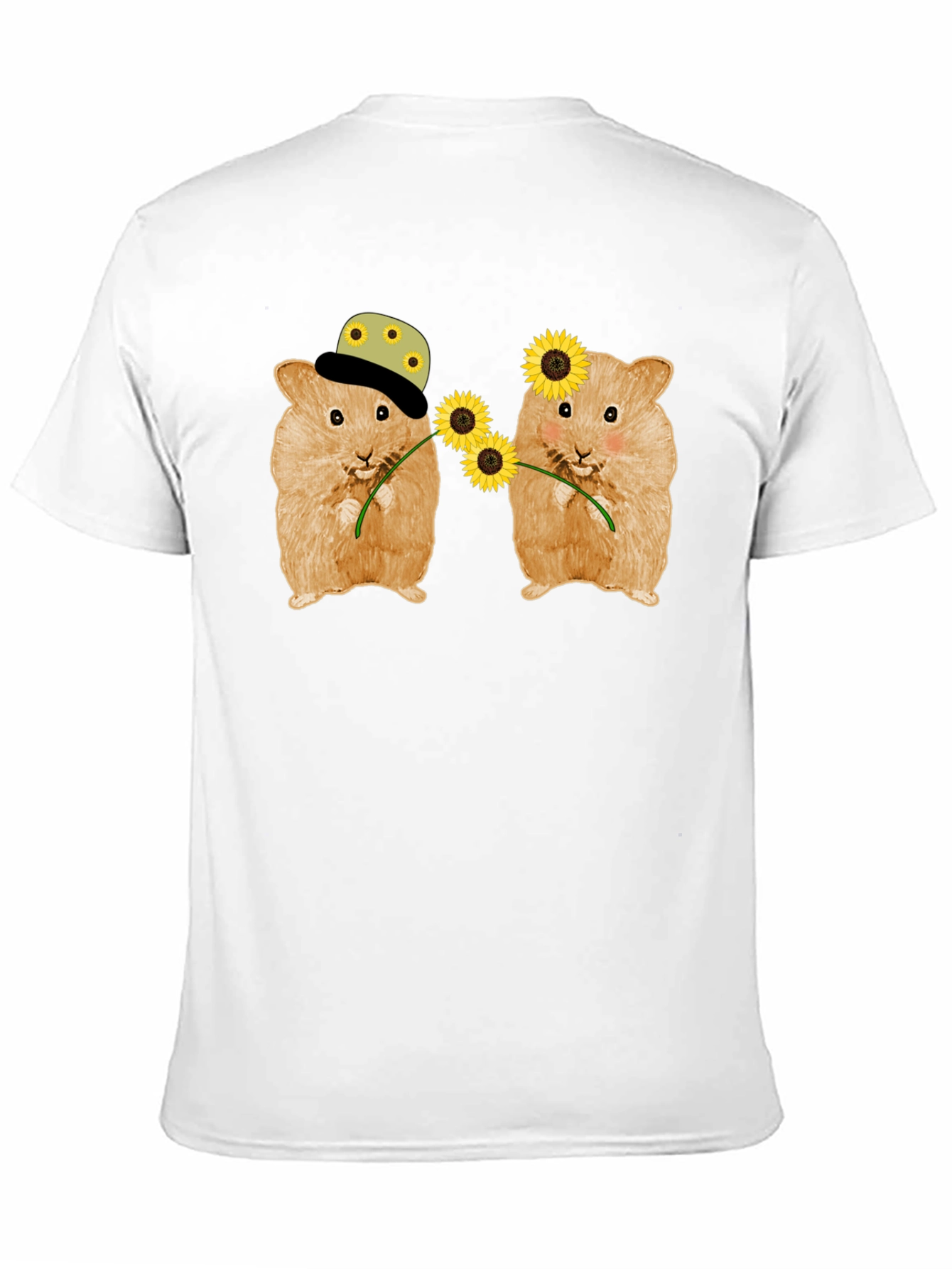 Hamster Sunflower Graphic T-Shirt - Cute Animal Tee