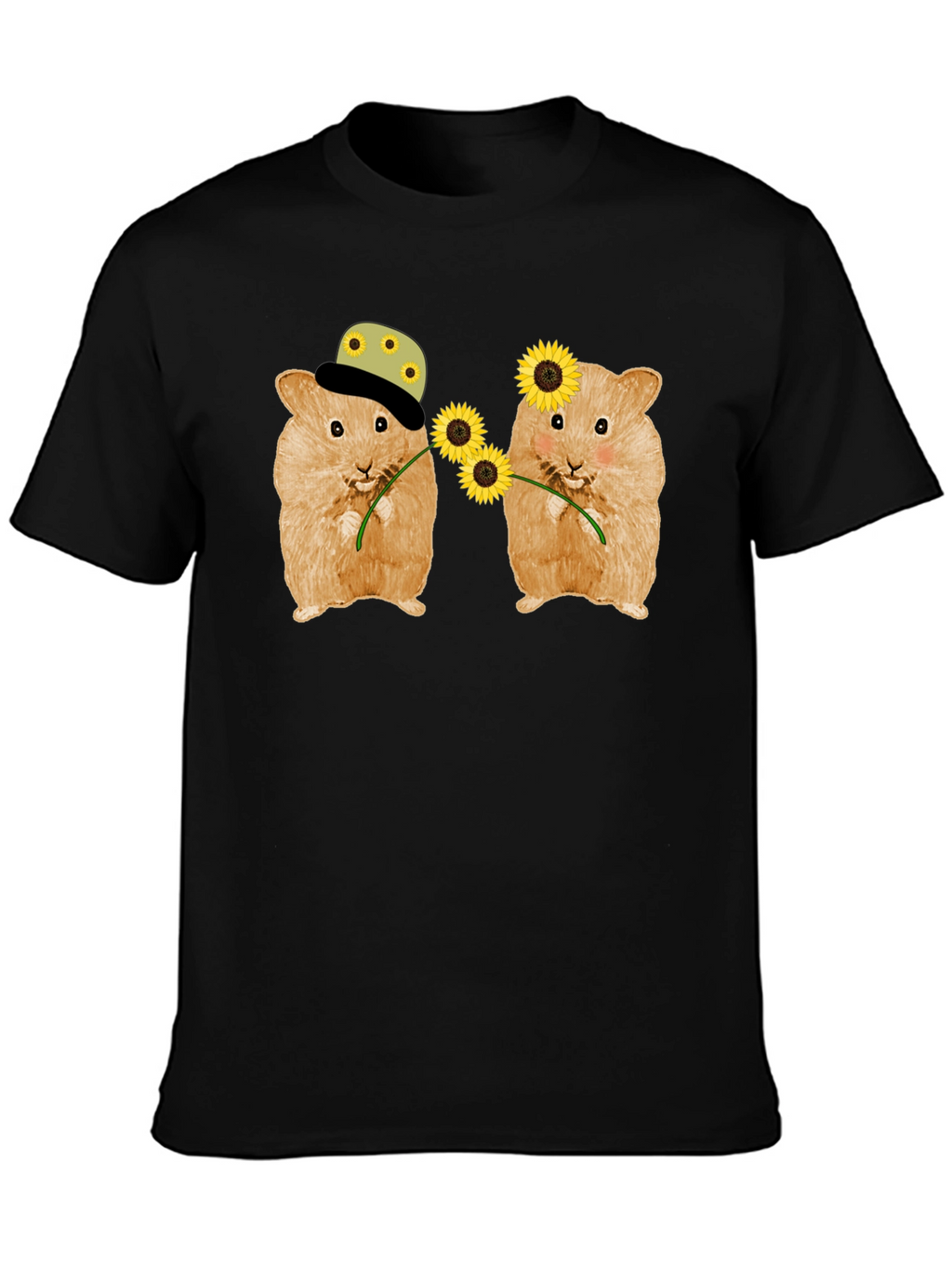 Hamster Sunflower Graphic T-Shirt - Cute Animal Tee