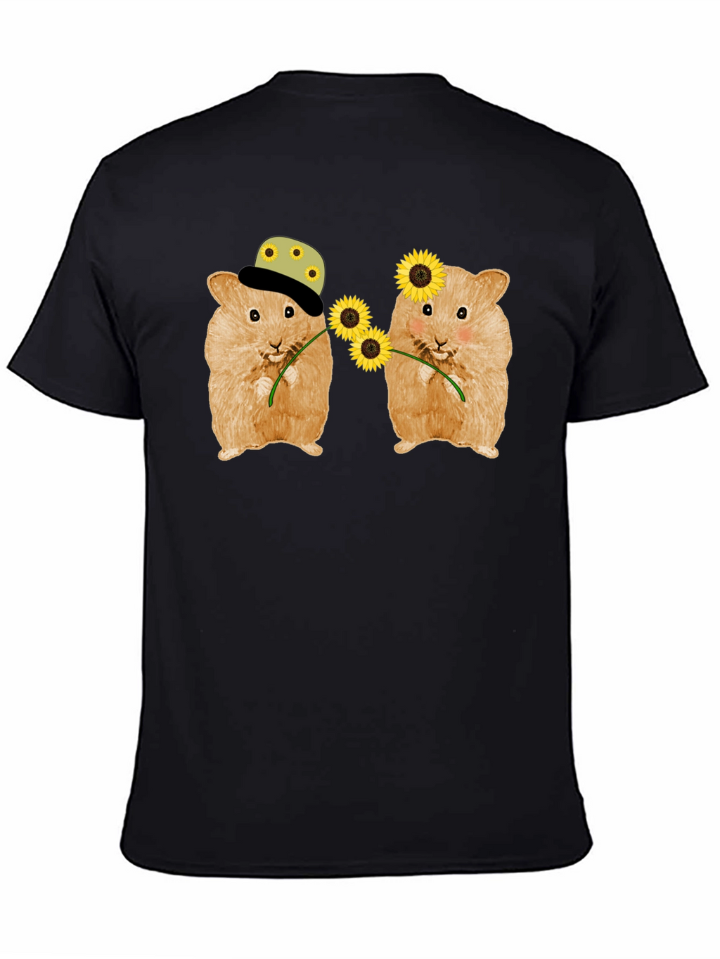 Hamster Sunflower Graphic T-Shirt - Cute Animal Tee