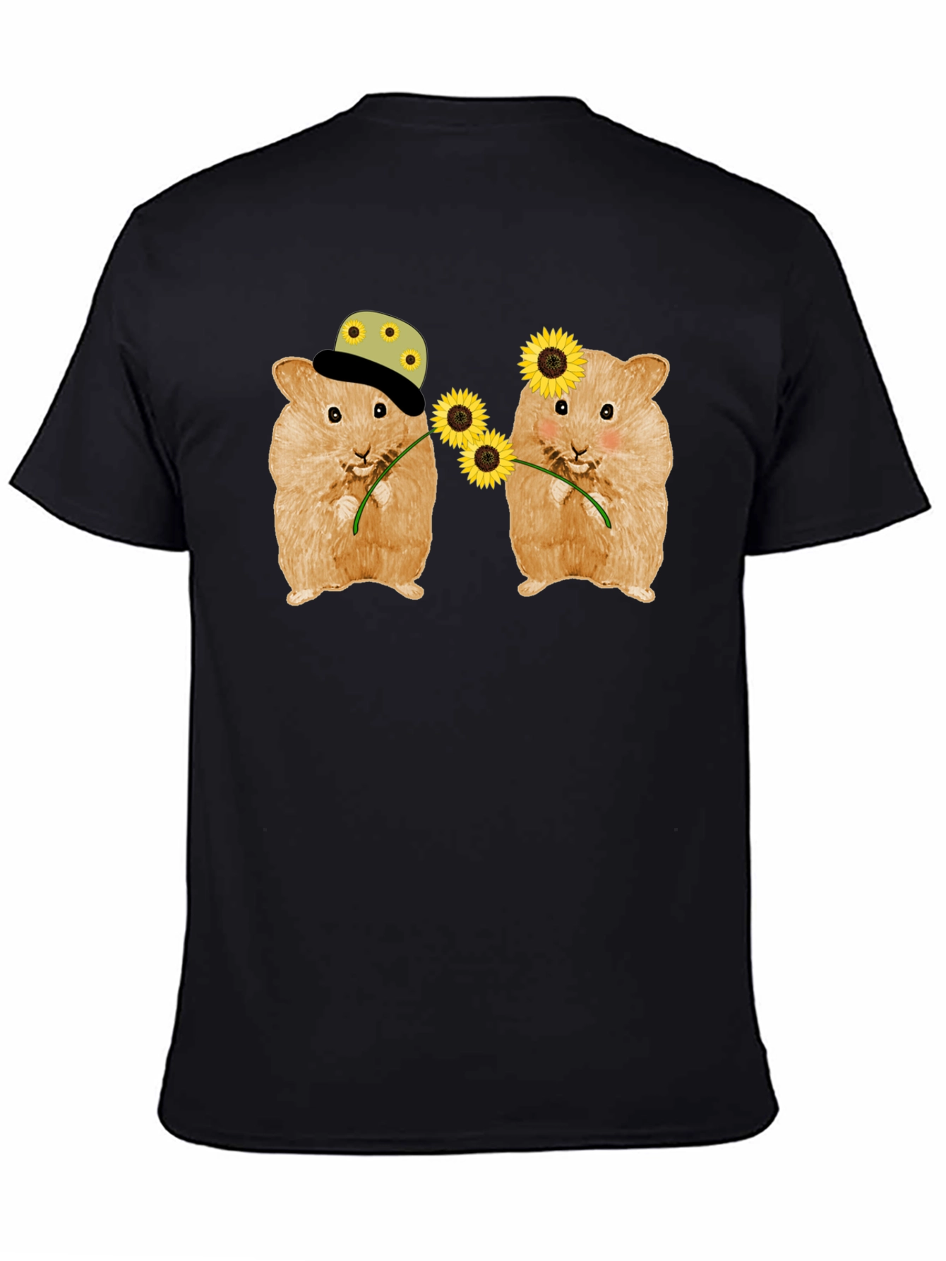 Hamster Sunflower Graphic T-Shirt - Cute Animal Tee