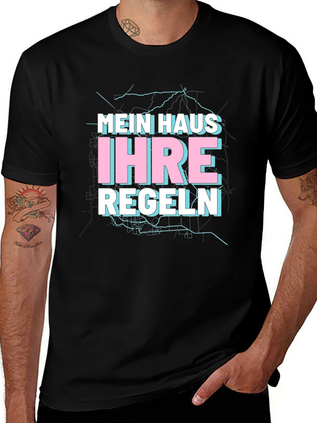 Mein Haus Ihre Regeln Black T-Shirt