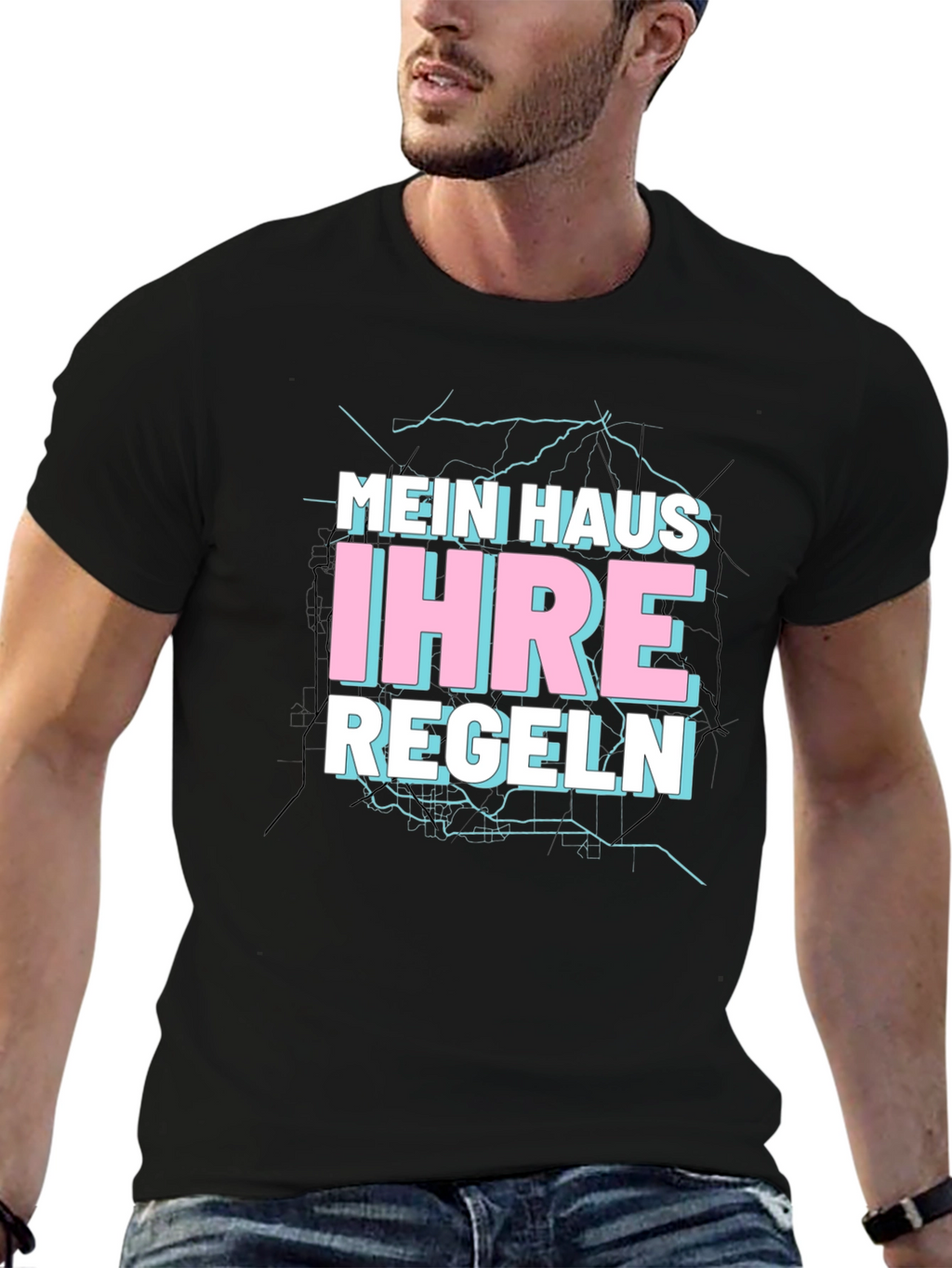 Mein Haus Ihre Regeln Black T-Shirt