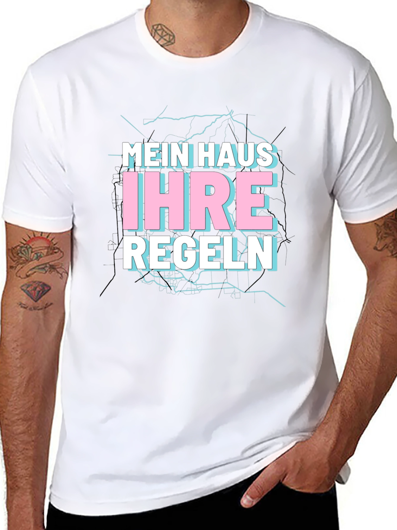 Mein Haus Ihre Regeln Black T-Shirt