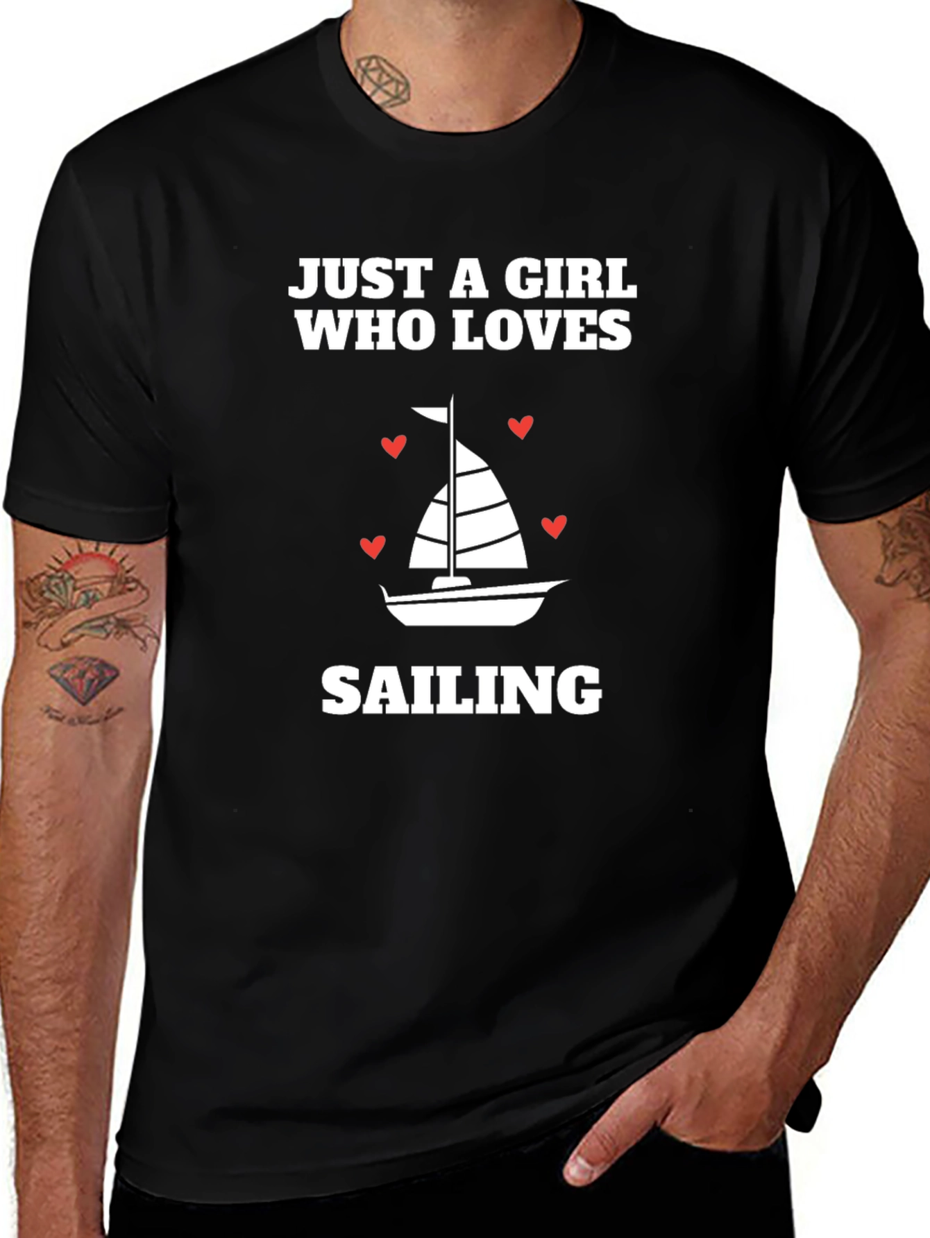 Sailing Lovers Graphic Tee - Just a Girl Who Loves Sailing