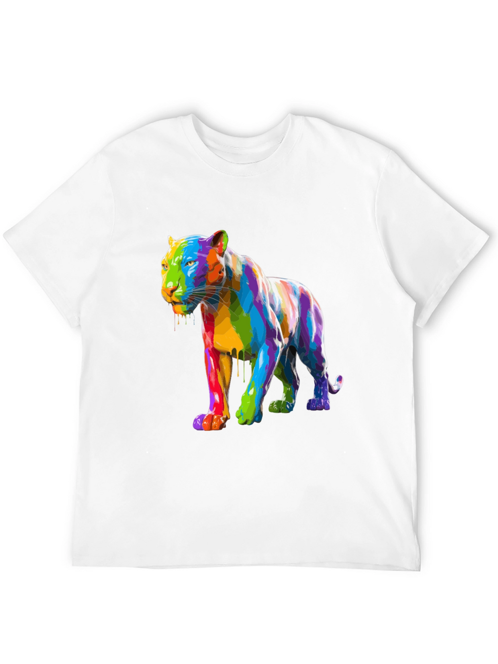 Rainbow Panther Graphic Tee - Mens Black T-Shirt