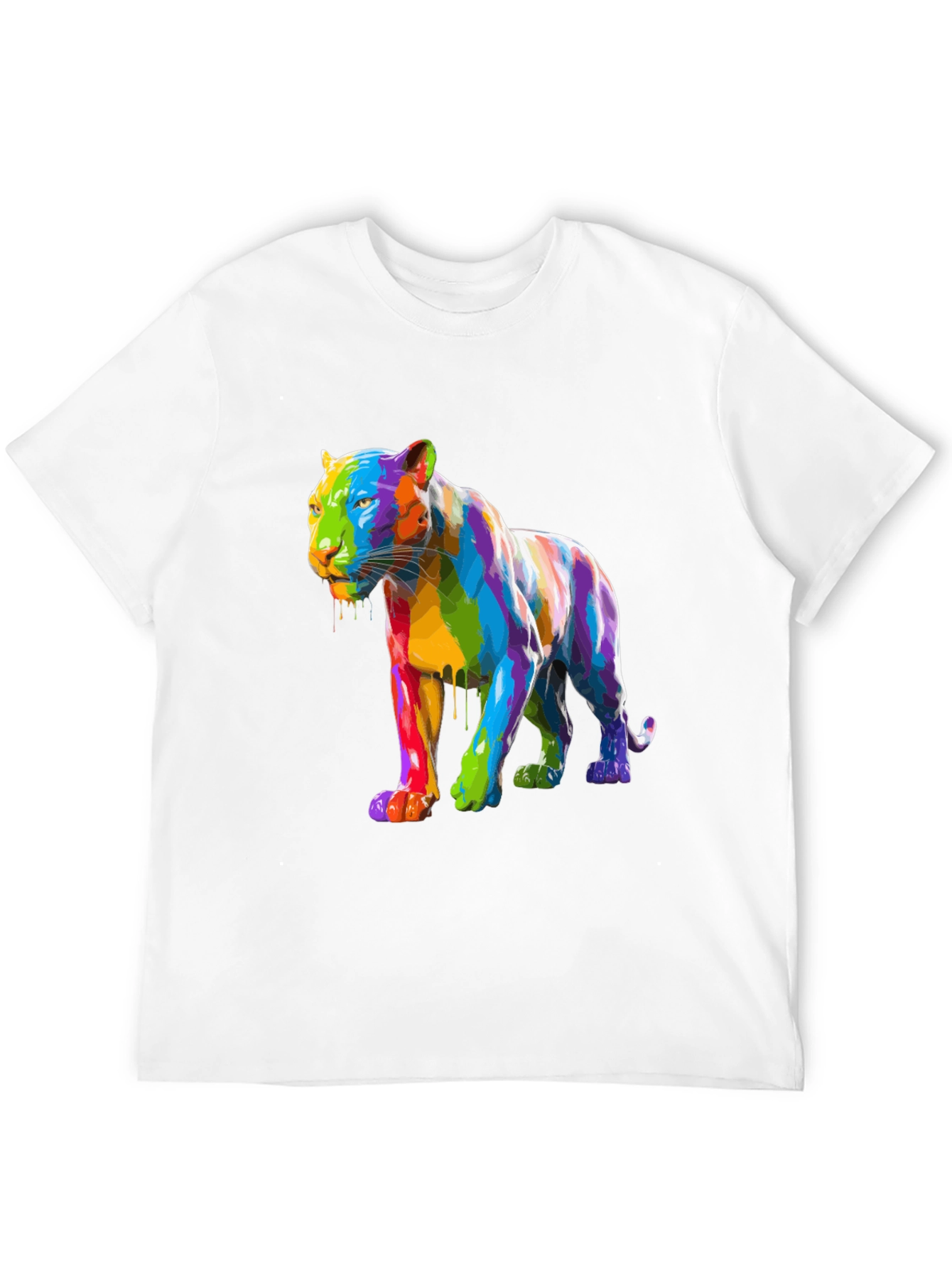 Rainbow Panther Graphic Tee - Mens Black T-Shirt