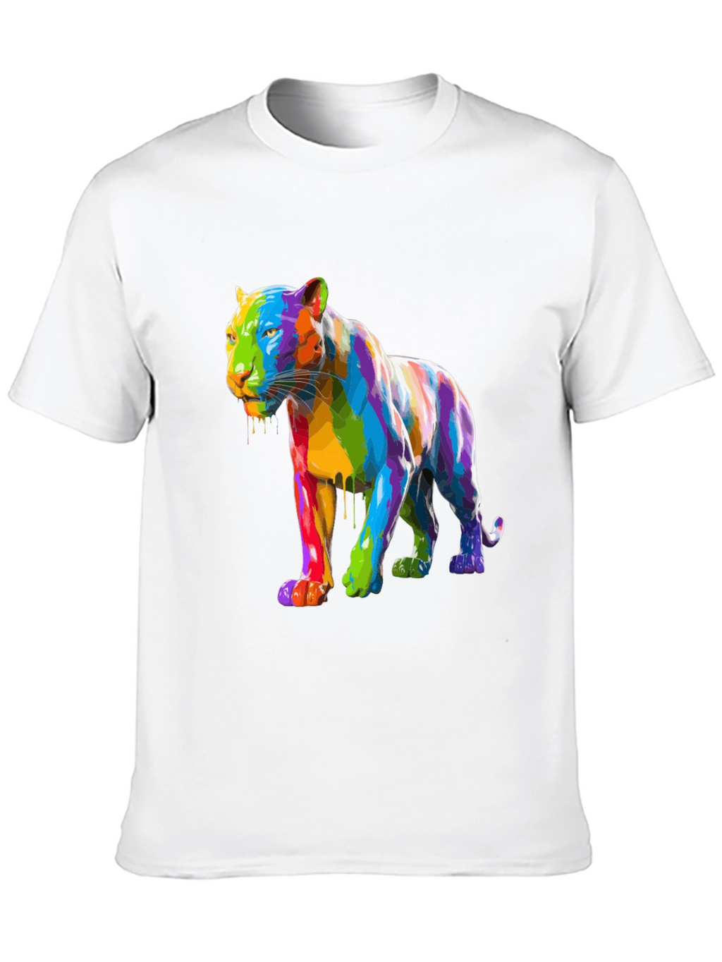 Rainbow Panther Graphic Tee - Mens Black T-Shirt