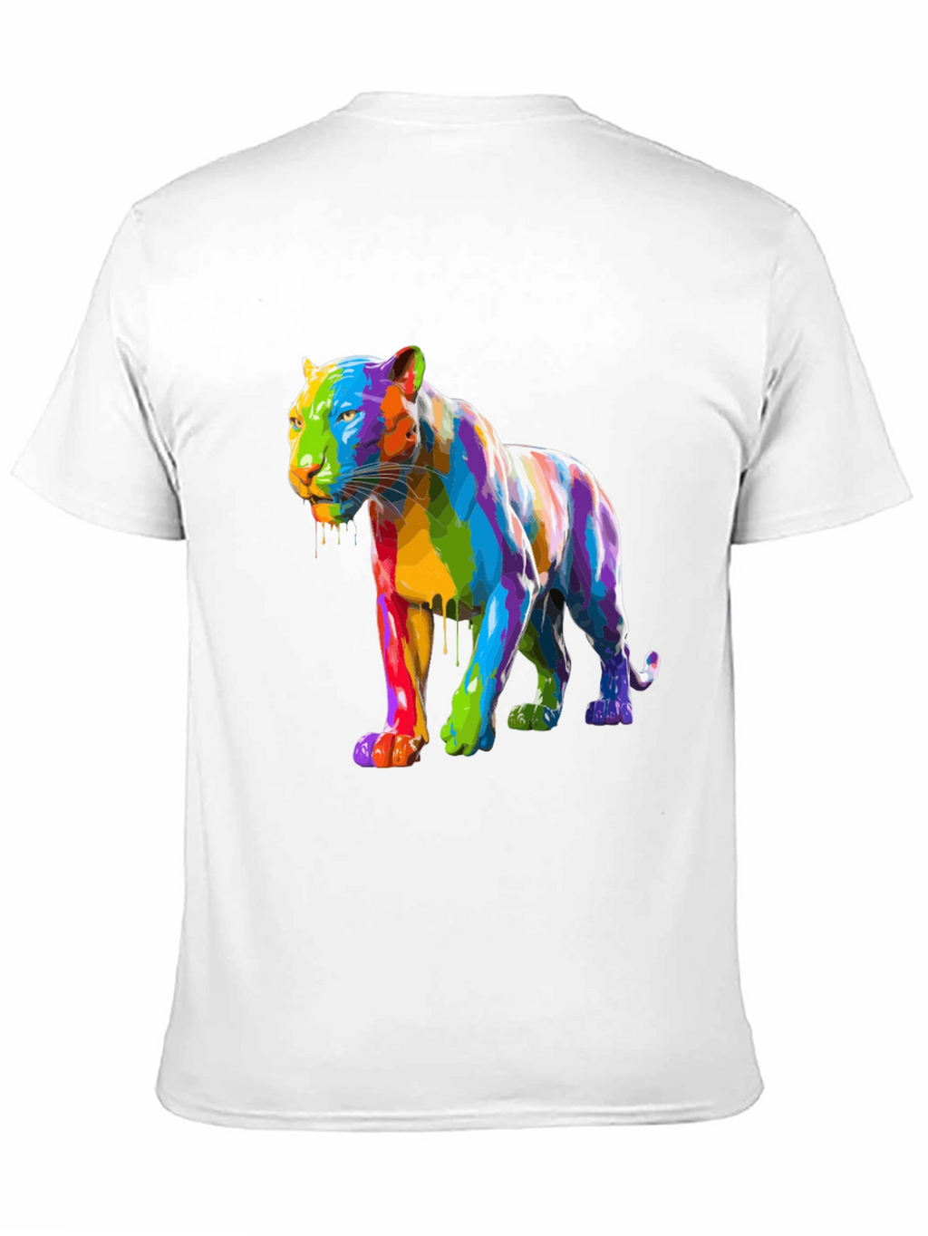 Rainbow Panther Graphic Tee - Mens Black T-Shirt