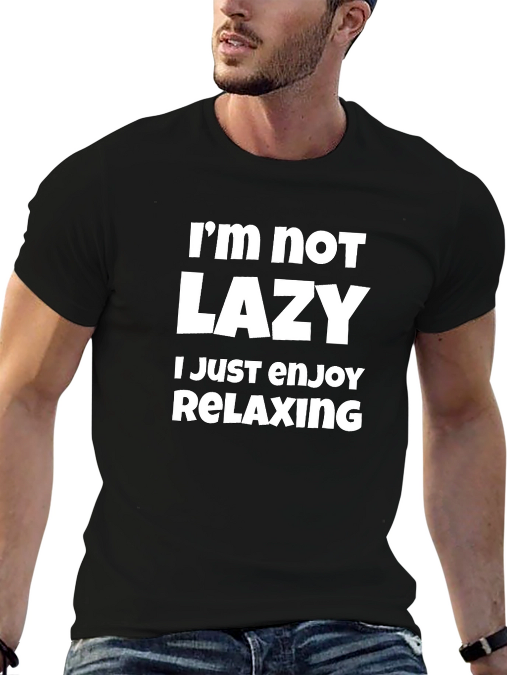 Funny Im Not Lazy Mens Black T-Shirt