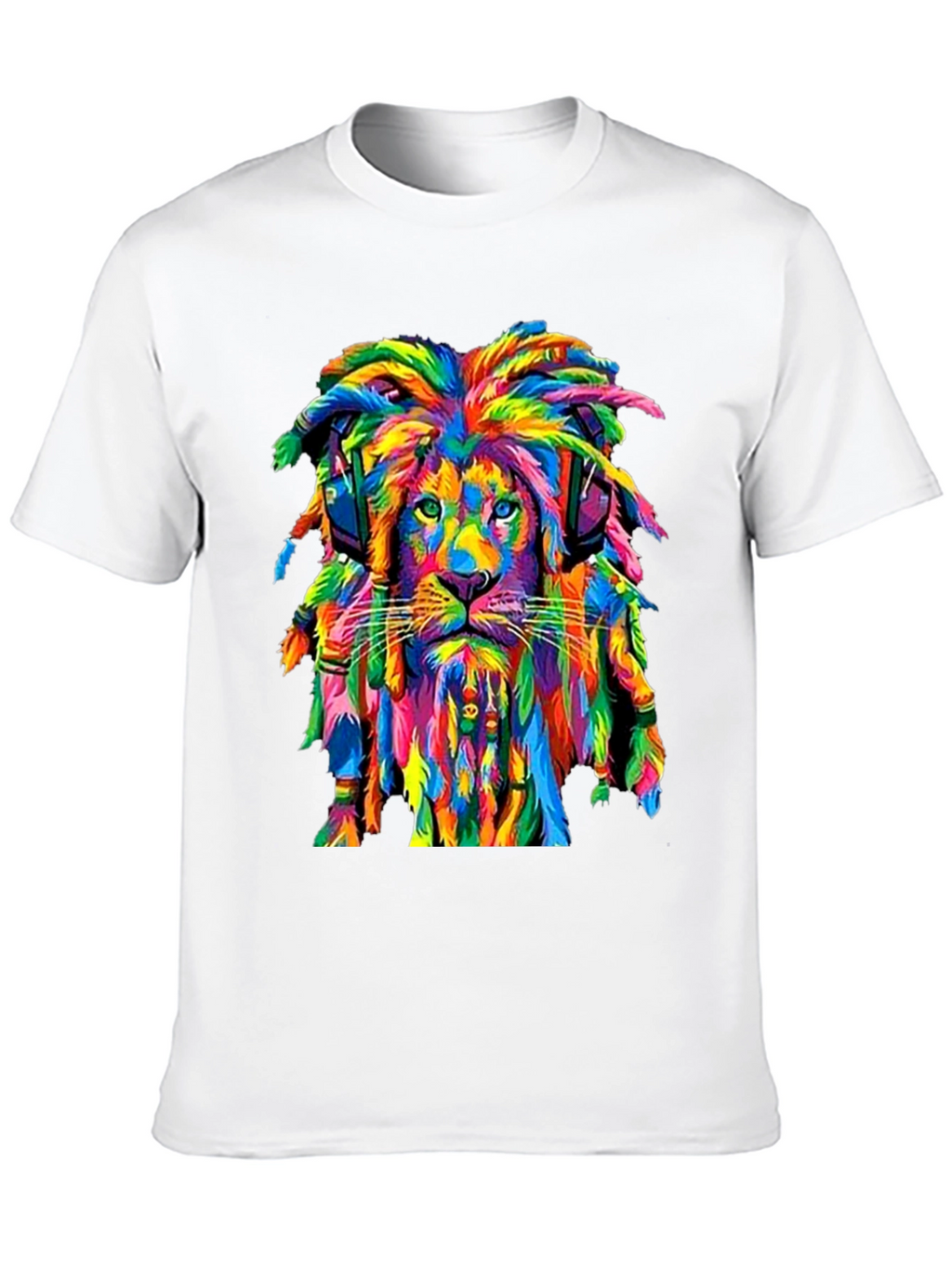 Rasta Lion Graphic Tee - Vivid Print T-Shirt