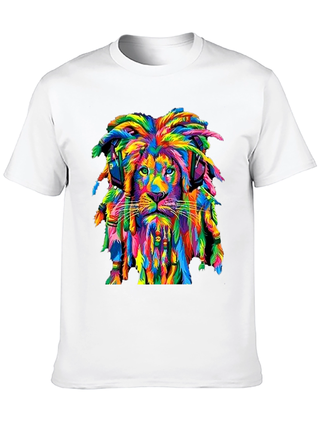 Rasta Lion Graphic Tee - Vivid Print T-Shirt