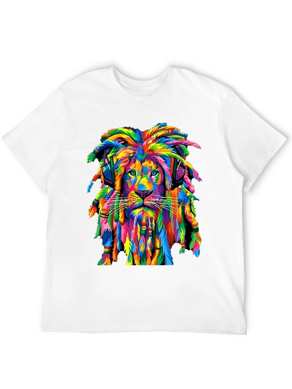 Rasta Lion Graphic Tee - Vivid Print T-Shirt