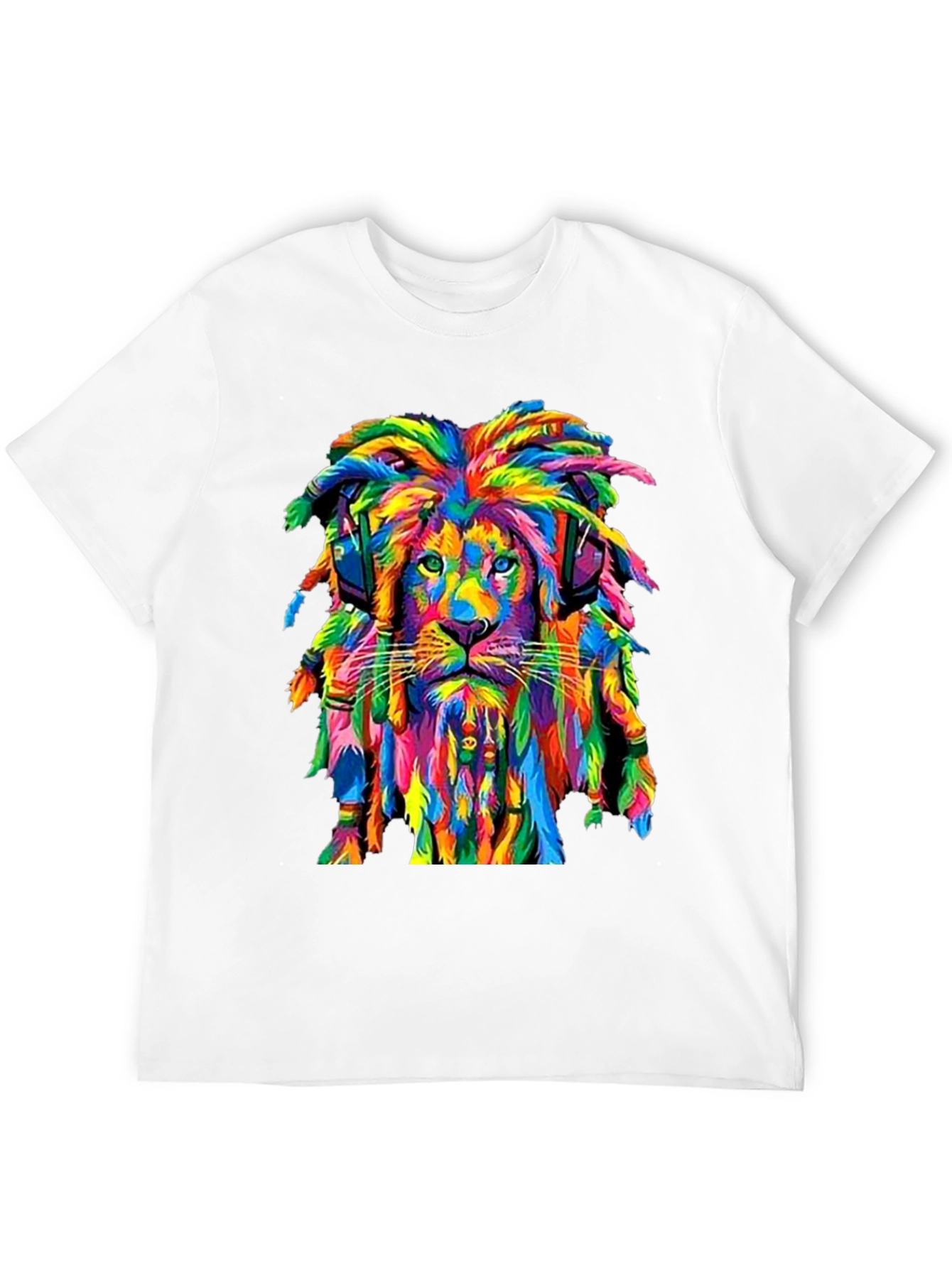 Rasta Lion Graphic Tee - Vivid Print T-Shirt