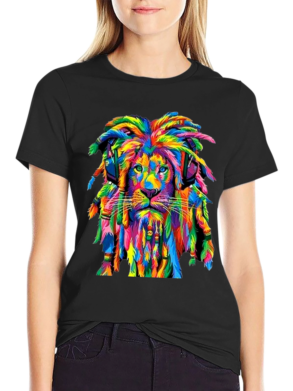 Rasta Lion Graphic Tee - Vivid Print T-Shirt