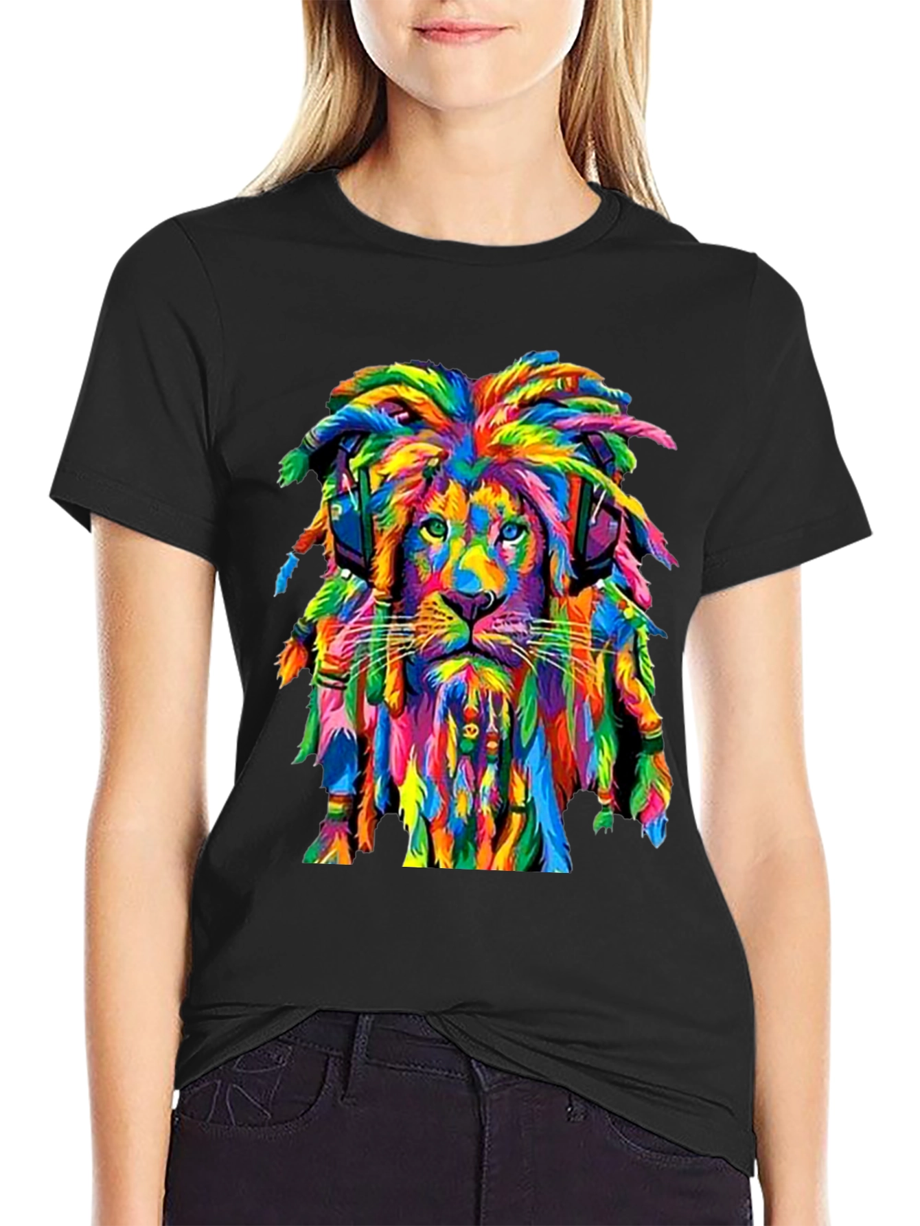 Rasta Lion Graphic Tee - Vivid Print T-Shirt