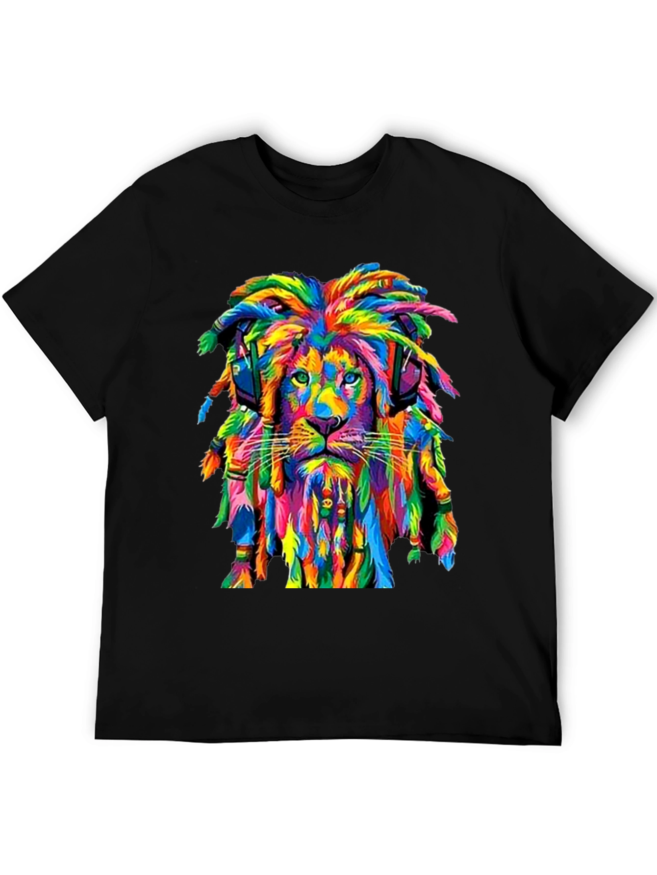Rasta Lion Graphic Tee - Vivid Print T-Shirt