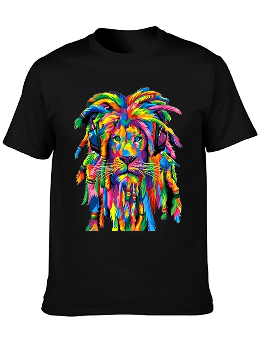 Rasta Lion Graphic Tee - Vivid Print T-Shirt