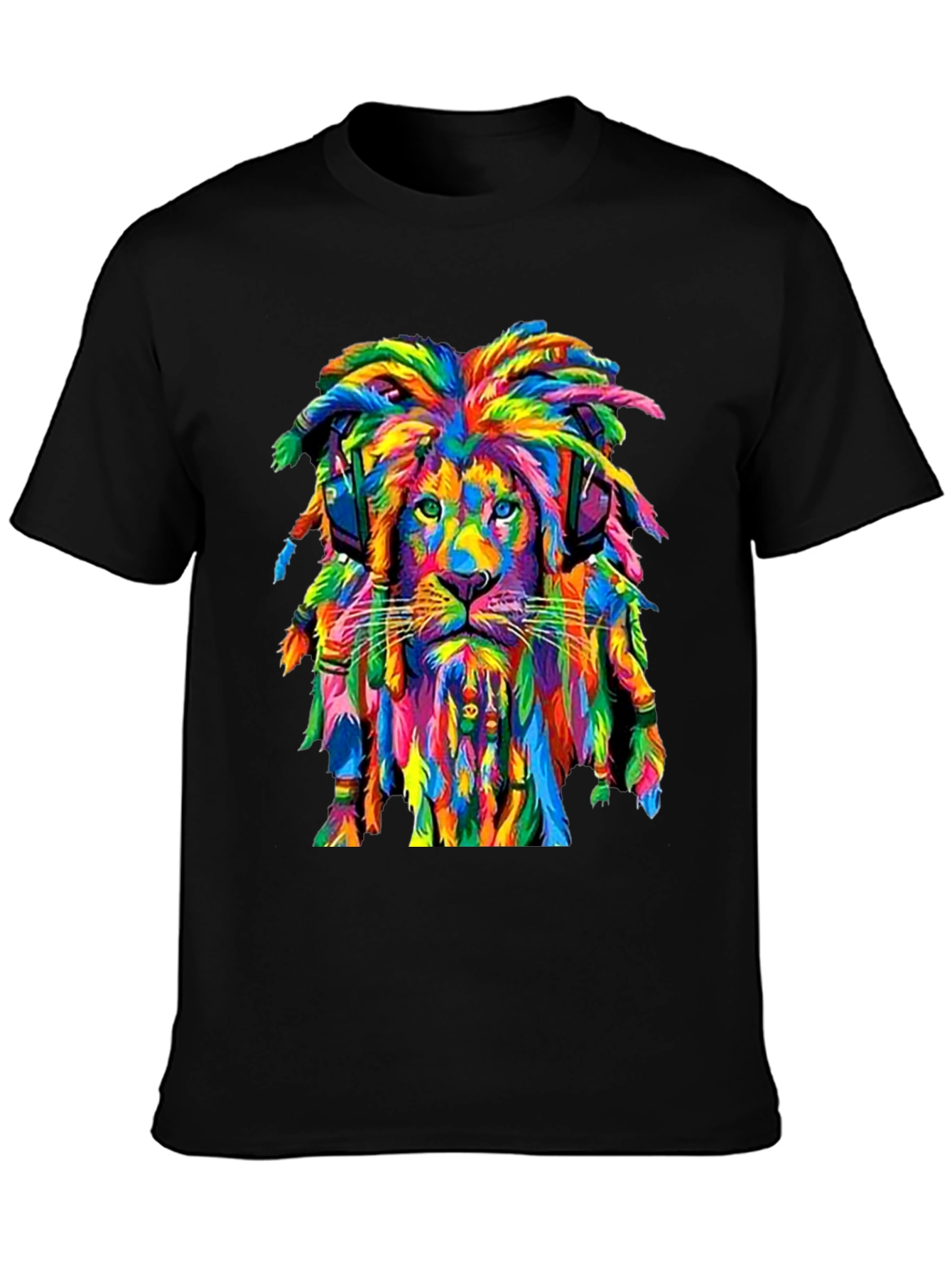 Rasta Lion Graphic Tee - Vivid Print T-Shirt